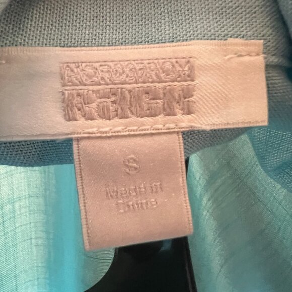 Aqua Blue Popover Tunic Top Split Neck Long Sleeve High Low Hem Rayon Size Small - Picture 5 of 8